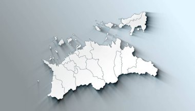 Kagawa Japon Sınır İdaresi Minimalist Haritası