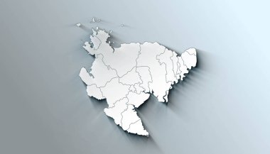 Saga 'nın Minimalist Sınırlı Japonya Bölgesi Haritası