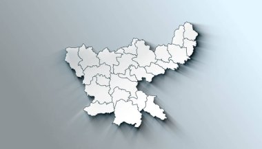 Jharkhand 'ın modern Hindistan Haritası Sınırlı Bölgeler