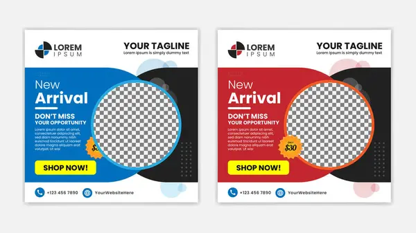 Eşsiz Düzenlenebilir Modern Sosyal Medya Sancak Şablonu - Sosyal medya için promosyon post afişi