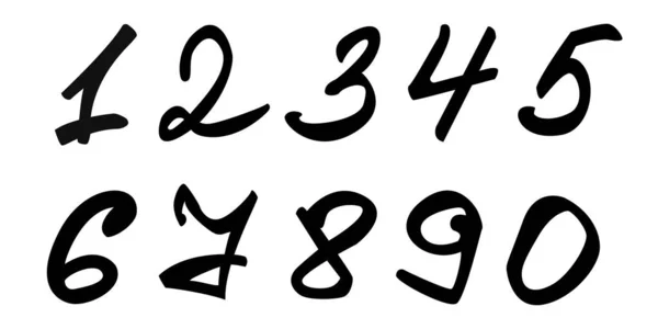 チェックリストの番号付けを 手書きの数字のリスト 手描きベクトルイラスト白地にハッチング線のあるスクリブル数字フォント — ストックベクタ
