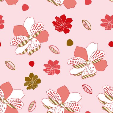 Çiçek ve yapraklı bitkisel vektör dokusu. Duvar kağıdı, şablon dolguları, web sayfası arkaplanı, yüzey dokuları, kart kapakları, giysi baskısı, tekstil için kusursuz desen kullanılabilir.