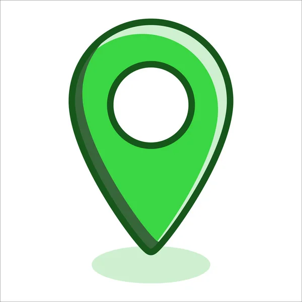 Mapa Icono Puntero Verde Navegación Ubicación Plantilla Símbolo Elementos Gps — Vector de stock