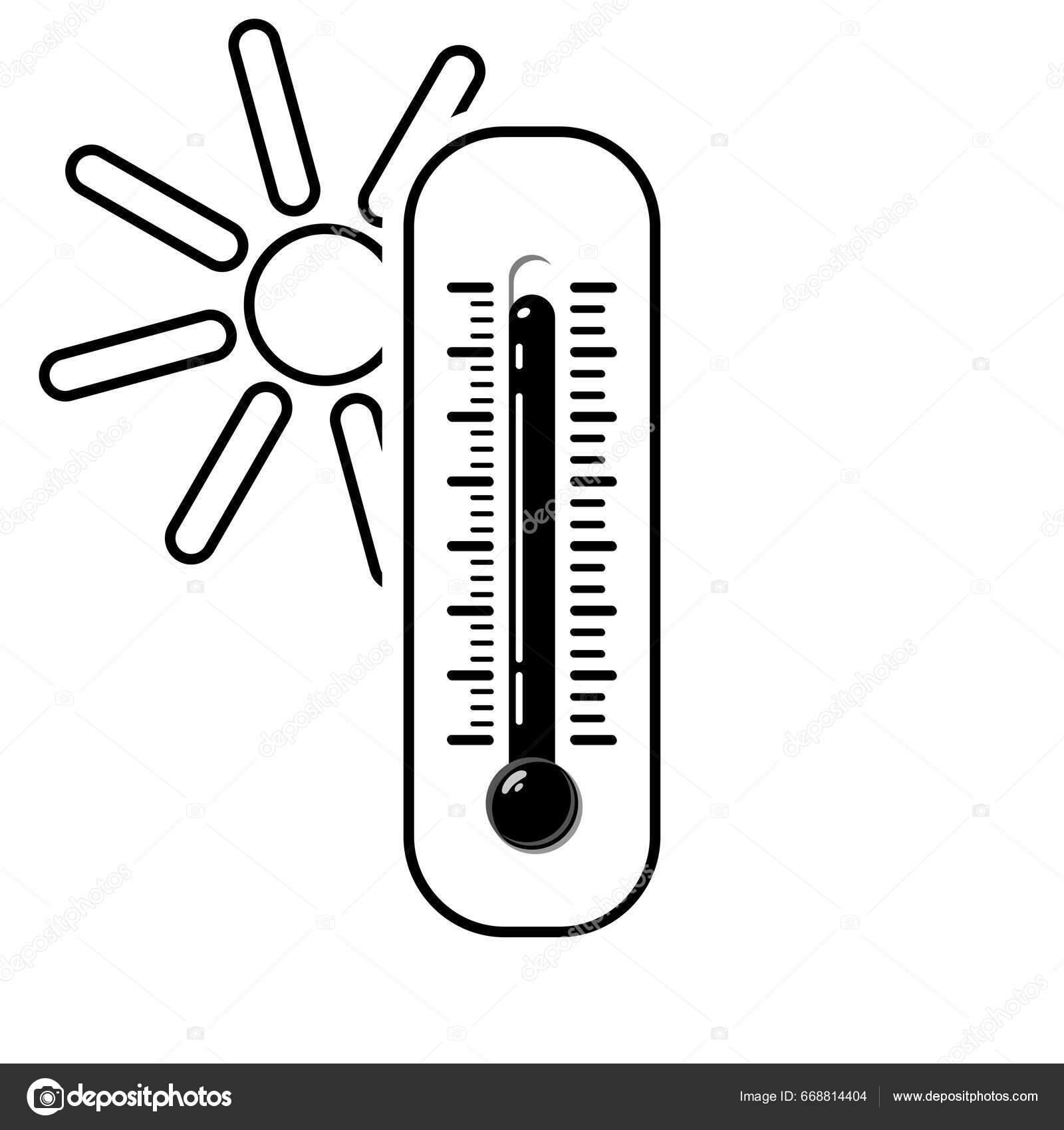 Kuuma Lämpömittari Auringolla Mustavalkoiseen Tyyliin Lämpötila Sää  Lämpömittarit Meteorologia Temp — kuvapankkivektori ©fastvad93 668814404