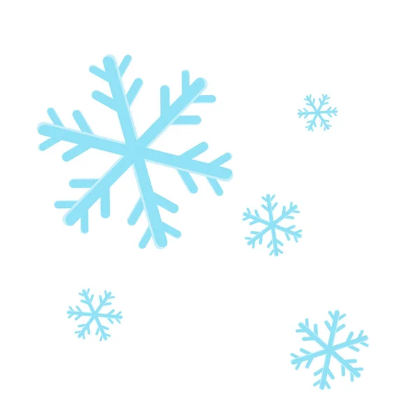 Vektorbild Von Einfach Fallenden Schneeflocken Isoliert Auf Weißem Hintergrund Für — Stockvektor