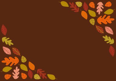 Sanatsal botanik yaprakları ve organik şekilleri olan minimalist tarzda vektör sonbahar geçmişi. Pankart, poster, ağ ve paketleme için vektör arkaplanı.