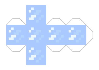 Kağıt, şema, süpürme, kağıt işçiliği için Minecraft oyununun dokusunun vektör görüntüsü