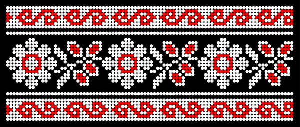 Векторная иллюстрация украинского орнамента в стилизованном стиле, идентичности, вышиванки, вышивки для печатной одежды, сайтов, баннеров