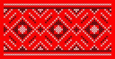 Etnik tarz, kimlik, vyshyvanka gibi Ukrayna süslemelerinin vektör illüstrasyonu, baskı giysileri, web siteleri, afişler için nakış.