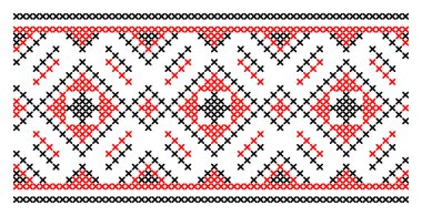 Etnik tarz, kimlik, vyshyvanka gibi Ukrayna süslemelerinin vektör illüstrasyonu, baskı giysileri, web siteleri, afişler için nakış.