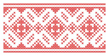 Etnik tarz, kimlik, vyshyvanka gibi Ukrayna süslemelerinin vektör illüstrasyonu, baskı giysileri, web siteleri, afişler için nakış.