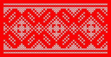 Etnik tarz, kimlik, vyshyvanka gibi Ukrayna süslemelerinin vektör illüstrasyonu, baskı giysileri, web siteleri, afişler için nakış.