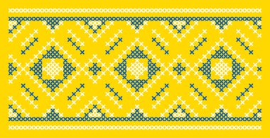 Etnik tarz, kimlik, vyshyvanka gibi Ukrayna süslemelerinin vektör illüstrasyonu, baskı giysileri, web siteleri, afişler için nakış.