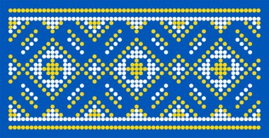 Etnik tarz, kimlik, vyshyvanka gibi Ukrayna süslemelerinin vektör illüstrasyonu, baskı giysileri, web siteleri, afişler için nakış.