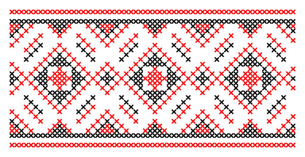 Vector illustration of Ukrainian ornament in ethnic style, identity, vyshyvanka, embroidery for print clothes, websites, banners.