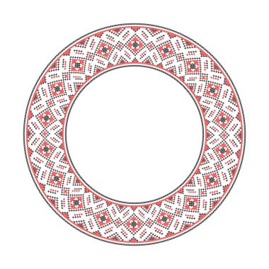 Etnik tarz, kimlik, vyshyvanka gibi Ukrayna süslemelerinin vektör illüstrasyonu, baskı giysileri, web siteleri, afişler için nakış. Geçmişi. Metin için çerçeve