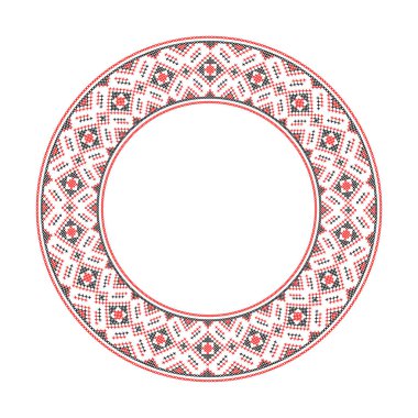 Etnik tarz, kimlik, vyshyvanka gibi Ukrayna süslemelerinin vektör illüstrasyonu, baskı giysileri, web siteleri, afişler için nakış. Geçmişi. Metin için çerçeve