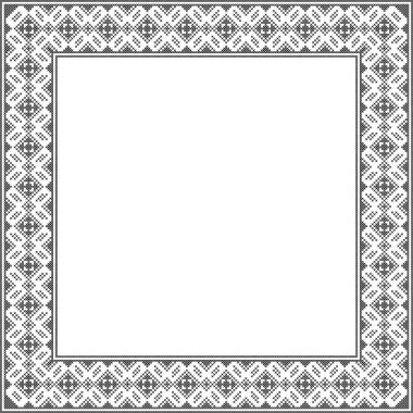 Etnik tarz, kimlik, vyshyvanka gibi Ukrayna süslemelerinin vektör illüstrasyonu, baskı giysileri, web siteleri, afişler için nakış. Geçmişi. Metin için çerçeve