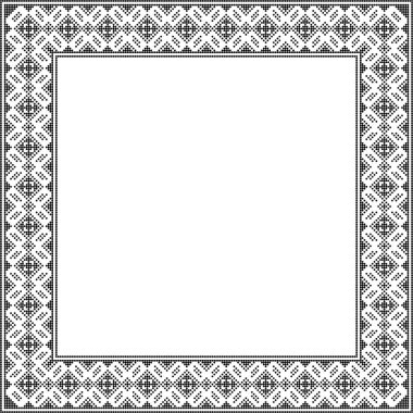 Etnik tarz, kimlik, vyshyvanka gibi Ukrayna süslemelerinin vektör illüstrasyonu, baskı giysileri, web siteleri, afişler için nakış. Geçmişi. Metin için çerçeve