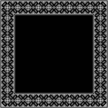 Etnik tarz, kimlik, vyshyvanka gibi Ukrayna süslemelerinin vektör illüstrasyonu, baskı giysileri, web siteleri, afişler için nakış. Geçmişi. Metin için çerçeve