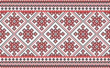 Etnik tarz, kimlik, vyshyvanka gibi Ukrayna süslemelerinin vektör illüstrasyonu, baskı giysileri, web siteleri, afişler için nakış. Arkaplan.