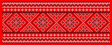 Etnik tarz, kimlik, vyshyvanka gibi Ukrayna süslemelerinin vektör illüstrasyonu, baskı giysileri, web siteleri, afişler için nakış. Arkaplan.