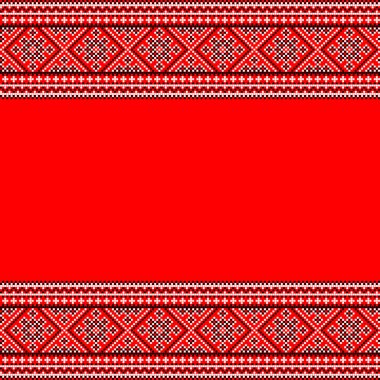 Etnik tarz, kimlik, vyshyvanka gibi Ukrayna süslemelerinin vektör illüstrasyonu, baskı giysileri, web siteleri, afişler için nakış. Arkaplan.
