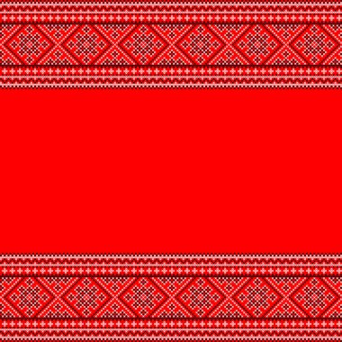 Etnik tarz, kimlik, vyshyvanka gibi Ukrayna süslemelerinin vektör illüstrasyonu, baskı giysileri, web siteleri, afişler için nakış. Arkaplan.