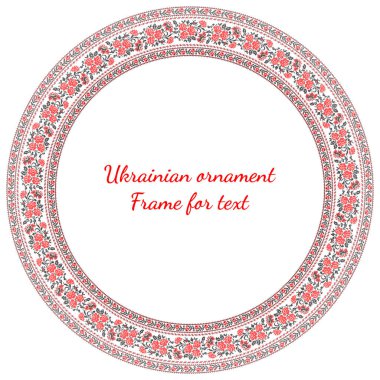 Etnik tarz, kimlik, vyshyvanka gibi Ukrayna süslemelerinin vektör illüstrasyonu, baskı giysileri, web siteleri, afişler için nakış. Arkaplan, çerçeve, sınır