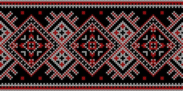 エスニックスタイルのウクライナの装飾のベクトルイラスト アイデンティティ ケイヒバンカ 印刷服の刺繍 ウェブサイト バナー フレーム ボーダー — ストックベクタ