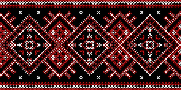 エスニックスタイルのウクライナの装飾のベクトルイラスト アイデンティティ ケイヒバンカ 印刷服の刺繍 ウェブサイト バナー フレーム ボーダー — ストックベクタ
