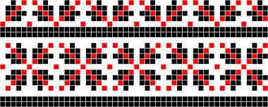 Etnik tarz, kimlik, vyshyvanka gibi Ukrayna süslemelerinin vektör illüstrasyonu, baskı giysileri, web siteleri, afişler için nakış. Geçmişi. Geometrik tasarım