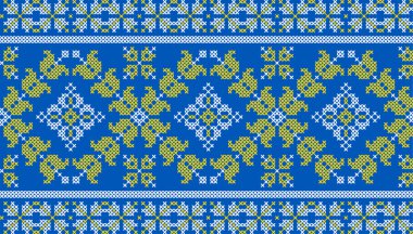 Etnik tarz, kimlik, vyshyvanka gibi Ukrayna süslemelerinin vektör illüstrasyonu, baskı giysileri, web siteleri, afişler için nakış. Geçmişi. Geometrik tasarım