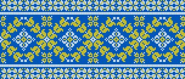 Etnik tarz, kimlik, vyshyvanka gibi Ukrayna süslemelerinin vektör illüstrasyonu, baskı giysileri, web siteleri, afişler için nakış. Geçmişi. Geometrik tasarım