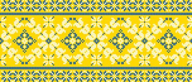 Etnik tarz, kimlik, vyshyvanka gibi Ukrayna süslemelerinin vektör illüstrasyonu, baskı giysileri, web siteleri, afişler için nakış. Geçmişi. Geometrik tasarım