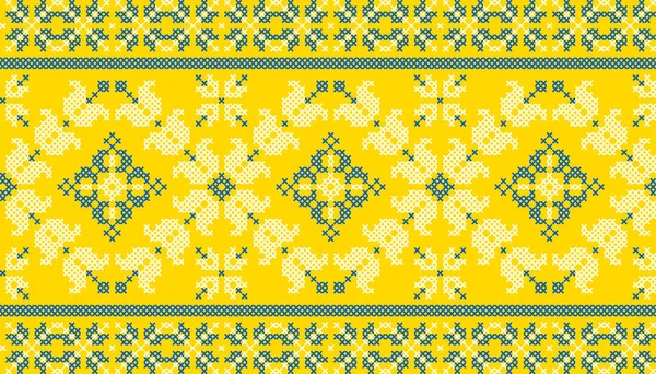 乌克兰民族风格 Vyshyvanka 印花服装绣花 横幅等图案的矢量图解 几何设计 — 图库矢量图片