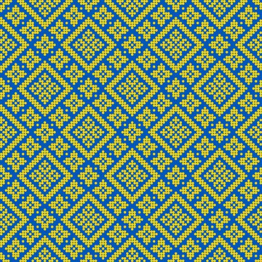 Etnik tarz, kimlik, vyshyvanka gibi kusursuz Ukrayna süsü desenleri, basılı kıyafetler, web siteleri, afişler, posterler için nakışlar. Vektör illüstrasyon arkaplanı