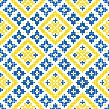 Etnik tarz, kimlik, vyshyvanka gibi kusursuz Ukrayna süsü desenleri, basılı kıyafetler, web siteleri, afişler, posterler için nakışlar. Vektör illüstrasyon arkaplanı