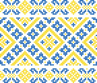 Etnik çiçek stili, kimlik, vyshyvanka, desenli giysiler için nakış, web siteleri, afişler gibi Ukrayna süslemeleri. Geçmişi. Geometrik tasarım, sınır, kopyalama alanı, çerçeve