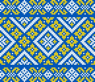 Etnik çiçek stili, kimlik, vyshyvanka, desenli giysiler için nakış, web siteleri, afişler gibi Ukrayna süslemeleri. Geçmişi. Geometrik tasarım, sınır, kopyalama alanı, çerçeve