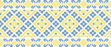 Etnik çiçek stili, kimlik, vyshyvanka, desenli giysiler için nakış, web siteleri, afişler gibi Ukrayna süslemeleri. Geçmişi. Geometrik tasarım, sınır, kopyalama alanı, çerçeve