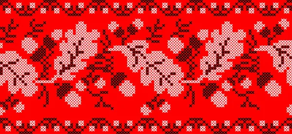 用橡树叶和橡木 Vyshyvanka 印花服装绣花 横幅等民族花卉风格的乌克兰装饰品的矢量插图 花卉设计 — 图库矢量图片