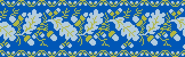 Εικονογράφηση Διάνυσμα Της Ουκρανικής Στολίδι Έθνικ Floral Στυλ Φύλλα Βελανιδιάς — Διανυσματικό Αρχείο
