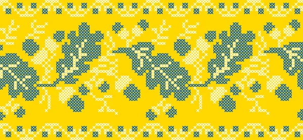 用橡树叶和橡木 Vyshyvanka 印花服装绣花 横幅等民族花卉风格的乌克兰装饰品的矢量插图 花卉设计 — 图库矢量图片