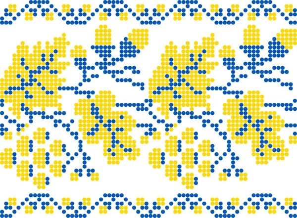 Vektor Illusztrációja Ukrán Dísz Etnikai Virágos Stílusban Tölgy Szőlő Levelek — Stock Vector