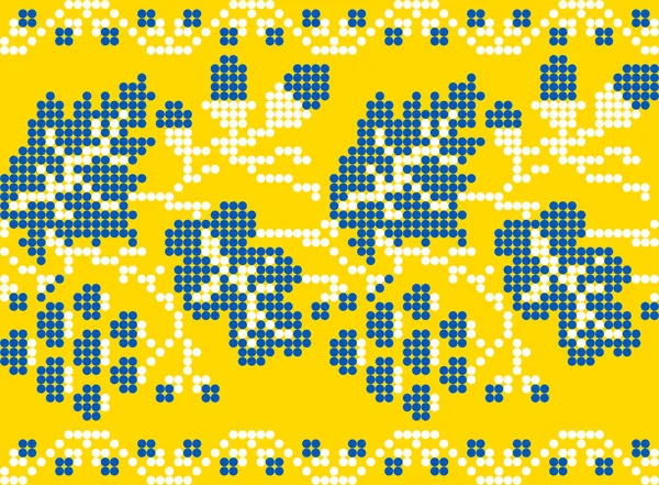 Illustrazione Vettoriale Ornamento Ucraino Stile Floreale Etnico Con Foglie Ghiande — Vettoriale Stock