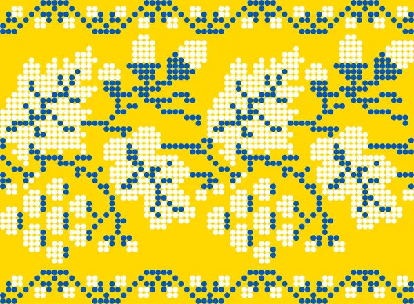 Vektorillustration Des Ukrainischen Ornaments Ethnischen Blumenstil Mit Eichen Und Traubenblättern — Stockvektor