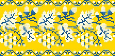 Meşe ve üzüm yaprakları, meşe palamutları, üzüm salkımları, kimlik, vyshyvanka, web siteleri ve afişler için işlemeli Ukrayna süslemeleri. Arkaplan