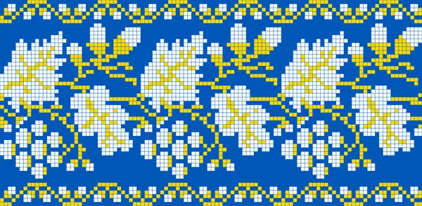オークとブドウの葉とコーン ブドウの束 アイデンティティ アイデンティティ バナー ウェブサイトの刺繍のウクライナの花の装飾のベクトルイラスト バックグラウンド — ストックベクタ