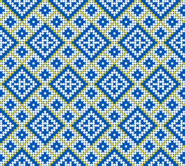 Etnik tarz, kimlik, vyshyvanka gibi kusursuz Ukrayna süsü desenleri, basılı kıyafetler, web siteleri, afişler, posterler için nakışlar. Vektör illüstrasyon arkaplanı